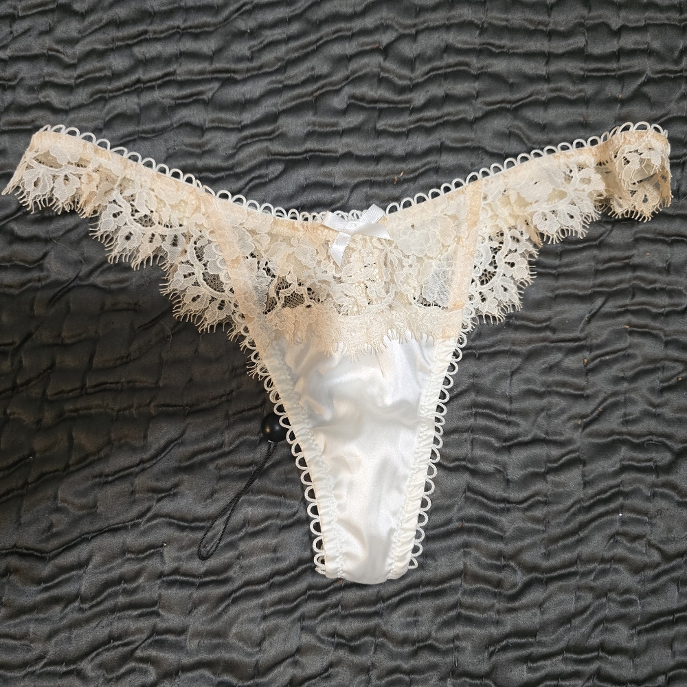 NWOT For Love And Lemons White Satin Lace Panty